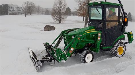 Subcompact Tractor Loader Attached Snow Plow! John Deere 